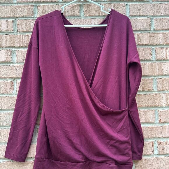 Banana Republic Burgundy Wrap-Style Top - Picture 1 of 5